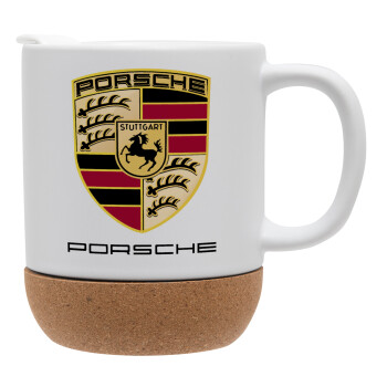 Porsche, Κούπα, κεραμική με βάση φελού και καπάκι (ΜΑΤ), 330ml (1 τεμάχιο)