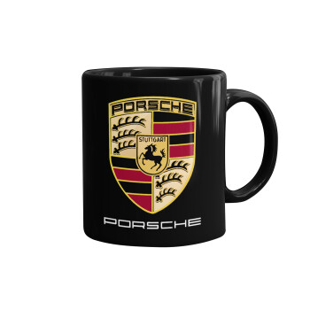 Porsche, Mug black, ceramic, 330ml