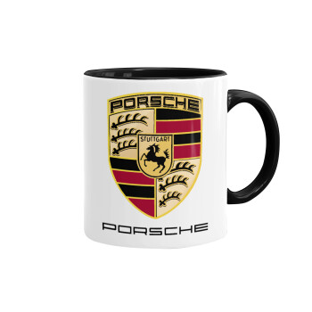 Porsche, Mug colored black, ceramic, 330ml