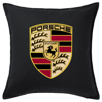 Porsche, Sofa cushion black 50x50cm includes filling