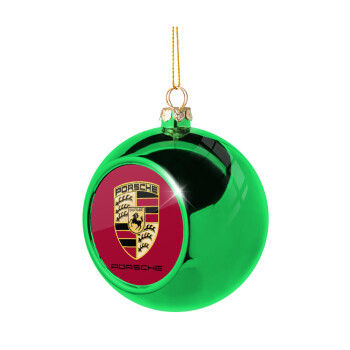 Porsche, Green Christmas tree ornament ball 8cm