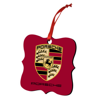 Porsche, Christmas ornament polygon wooden 7.5cm