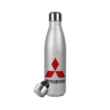 mitsubishi, Metallic Glitter Silver Thermos Flask (Stainless steel), double-walled, 500ml