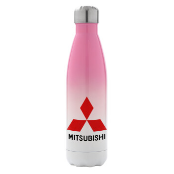 mitsubishi, Metal mug thermos Pink/White (Stainless steel), double wall, 500ml