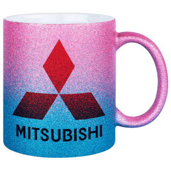 mitsubishi, Κούπα Χρυσή/Μπλε Glitter, κεραμική, 330ml