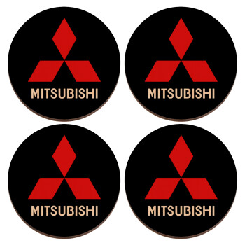 mitsubishi, ΣΕΤ x4 Σουβέρ ξύλινα στρογγυλά plywood (9cm)