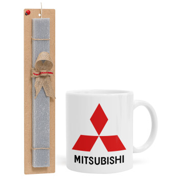 mitsubishi, Πασχαλινό Σετ, Κούπα κεραμική (330ml) & πασχαλινή λαμπάδα αρωματική πλακέ (30cm) (ΓΚΡΙ)