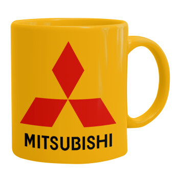 mitsubishi, Ceramic coffee mug yellow, 330ml (1pcs)