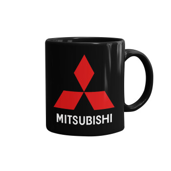 mitsubishi, Mug black, ceramic, 330ml