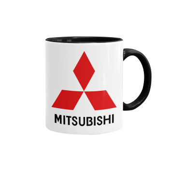 mitsubishi, Κούπα χρωματιστή μαύρη, κεραμική, 330ml