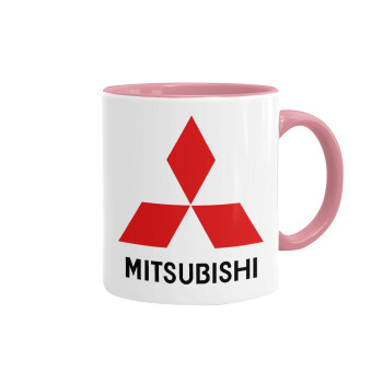 mitsubishi, Κούπα χρωματιστή ροζ, κεραμική, 330ml