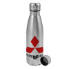 Metallic water bottle, stainless steel, 750ml