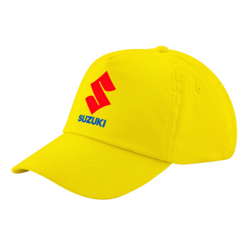 SUZUKI, Child's Baseball Cap, 100% Cotton Twill, Yellow (COTTON, CHILD, UNISEX, ONE SIZE)