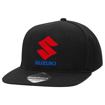 SUZUKI, Καπέλο Ενηλίκων Flat Snapback Μαύρο, (POLYESTER, ΕΝΗΛΙΚΩΝ, UNISEX, ONE SIZE)