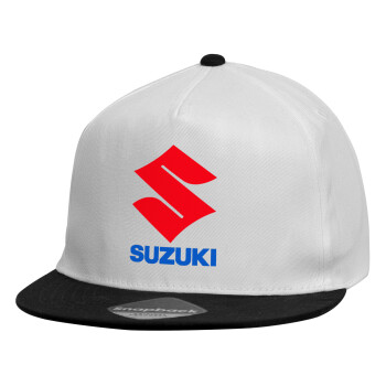 SUZUKI, Καπέλο παιδικό Flat Snapback, Λευκό (100% ΒΑΜΒΑΚΕΡΟ, ΠΑΙΔΙΚΟ, UNISEX, ONE SIZE)