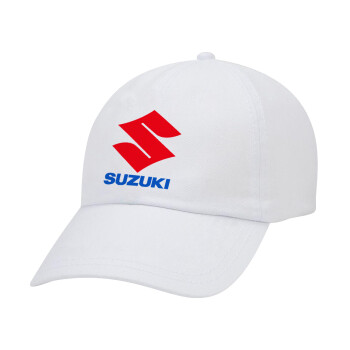 SUZUKI, Καπέλο Ενηλίκων Baseball Λευκό 5-φύλλο (POLYESTER, ΕΝΗΛΙΚΩΝ, UNISEX, ONE SIZE)