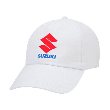 SUZUKI, Adult Baseball Cap White 5-panel (POLYESTER, ADULT, UNISEX, ONE SIZE)