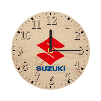 SUZUKI, Ρολόι τοίχου ξύλινο plywood (20cm)