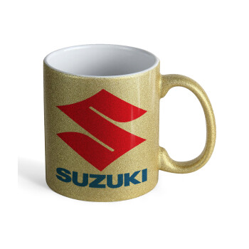 SUZUKI, Κούπα Χρυσή Glitter που γυαλίζει, κεραμική, 330ml