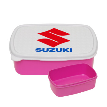 SUZUKI, ΡΟΖ παιδικό δοχείο φαγητού (lunchbox) πλαστικό (BPA-FREE) Lunch Βox M18 x Π13 x Υ6cm