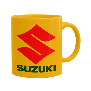 SUZUKI, Ceramic coffee mug yellow, 330ml (1pcs)