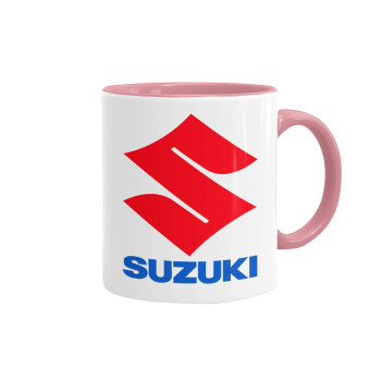 SUZUKI, Κούπα χρωματιστή ροζ, κεραμική, 330ml