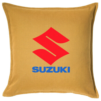 SUZUKI, Μαξιλάρι καναπέ Κίτρινο 100% βαμβάκι, περιέχεται το γέμισμα (50x50cm)