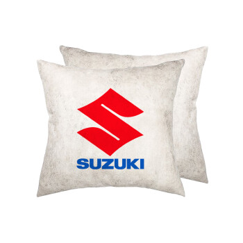 SUZUKI, Μαξιλάρι καναπέ Δερματίνη Γκρι 40x40cm με γέμισμα