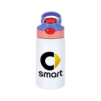 smart, Παιδικό παγούρι θερμό, ανοξείδωτο, με καλαμάκι ασφαλείας, ροζ/μωβ (350ml)