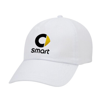 smart, Καπέλο Ενηλίκων Baseball Λευκό 5-φύλλο (POLYESTER, ΕΝΗΛΙΚΩΝ, UNISEX, ONE SIZE)