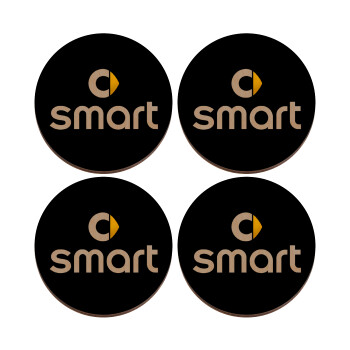 smart, ΣΕΤ x4 Σουβέρ ξύλινα στρογγυλά plywood (9cm)