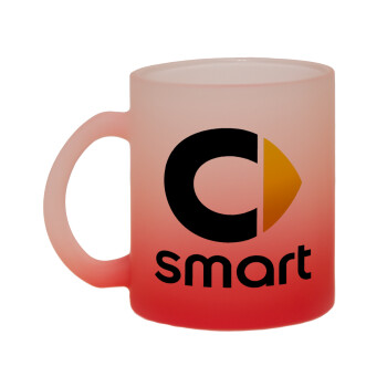 smart, Κούπα γυάλινη δίχρωμη με βάση το κόκκινο ματ, 330ml