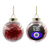 Transparent Christmas tree ball ornament with red filling 8cm