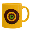 Ceramic coffee mug yellow, 330ml (1pcs)