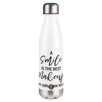 A slime is the best makeup any girl can wear, Metal mug thermos White (Stainless steel), double wall, 500ml