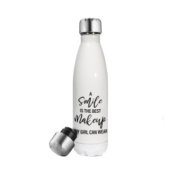 A slime is the best makeup any girl can wear, Metal mug thermos White (Stainless steel), double wall, 500ml