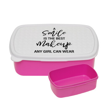 A slime is the best makeup any girl can wear, ΡΟΖ παιδικό δοχείο φαγητού (lunchbox) πλαστικό (BPA-FREE) Lunch Βox M18 x Π13 x Υ6cm