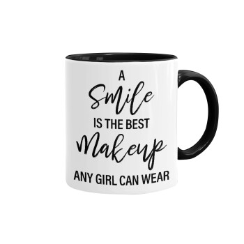 A slime is the best makeup any girl can wear, Mug colored black, ceramic, 330ml