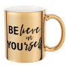 Mug ceramic, gold mirror, 330ml