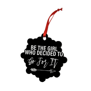 Be the girl who decided to, Χριστουγεννιάτικο στολίδι snowflake ξύλινο 7.5cm