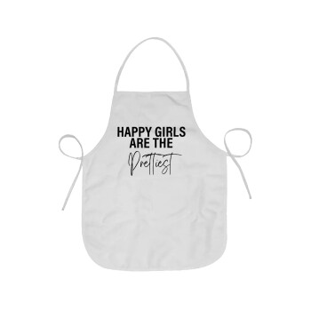 Happy girls are the prettiest, Chef Apron Short Full Length Adult (63x75cm)