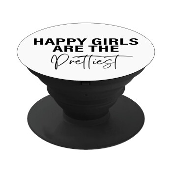 Happy girls are the prettiest, Phone Holders Stand  Black Hand-held Mobile Phone Holder