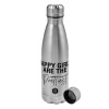 Metallic water bottle, stainless steel, 750ml