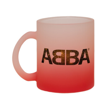 ABBA, Κούπα γυάλινη δίχρωμη με βάση το κόκκινο ματ, 330ml