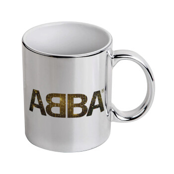 ABBA, Mug ceramic, silver mirror, 330ml