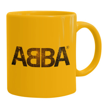 ABBA, Ceramic coffee mug yellow, 330ml (1pcs)