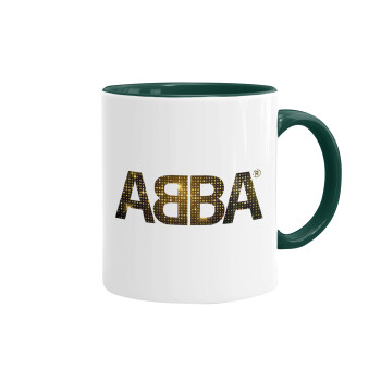ABBA, Κούπα χρωματιστή πράσινη, κεραμική, 330ml