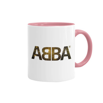 ABBA, Κούπα χρωματιστή ροζ, κεραμική, 330ml