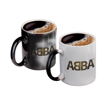 ABBA, Color changing magic Mug, ceramic, 330ml when adding hot liquid inside, the black colour desappears (1 pcs)