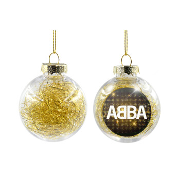 ABBA, Transparent Christmas tree ball ornament with gold filling 8cm